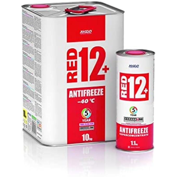 Xado ANTIFREEZE RED 12+ (SUPER CONCENTRATED RADIATOR COOLANT WITH WATER MIXING RATIO OF (1 PART COOLANT WITH 2.5 PARTS WATER) - 1L CAN WITH CERAMIC METAL CONDITIONER REVITILIZANT (RED) - Image 2
